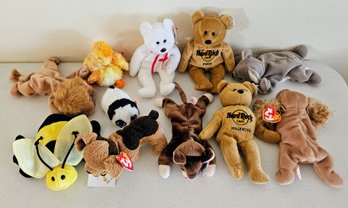 Assortment Of TY Beanie Babies & Hard Rock Cafe Bears