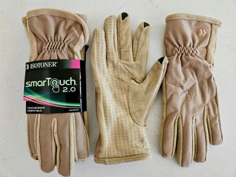 2 Pairs Of Tan Isotoner Touch Screen Compatible Gloves