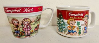 2 Campbell Kids Soup Mugs 1998