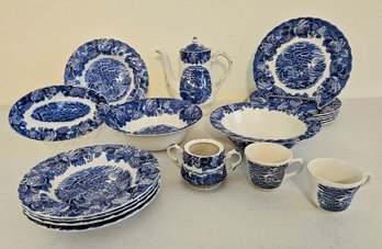 Wood & Sons England China Enoch Woods English Scenery Wood Ware Incl Teapot, Teacups, Salad Bowls & More