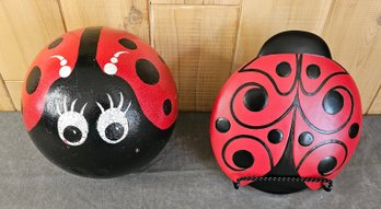 New Ladybug Stepping Stone By Spoontiques And A Hand-painted Ladybug Bowling Ball