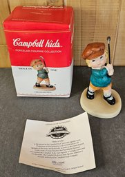 Vintage Limited Edition Campbells Kids 'hole In One' Porcelain Figurine In Original Box W Authenticity