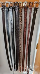 An Assortment Of Ladies Belts Incl. Embossed And Braided Leather