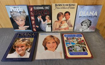 A Collection Of Princess Diana Coffee Table Books Incl. People, Tribute, Born To Be King And More