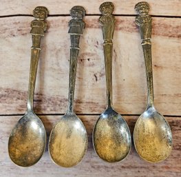 Four Vintage Carlton Silver Plate Souvenir Spoons