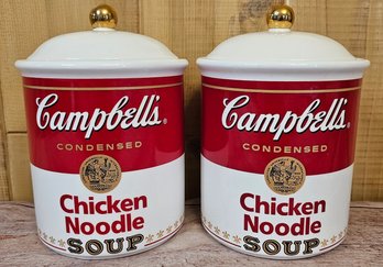 Campbells Chicken Noodle Soup 7in Cookie Jar Canister With Lid 1999 Vintage Rare