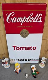 Campbells Soup Decor Incl. Salt Shaker, Ornament Thimble And More