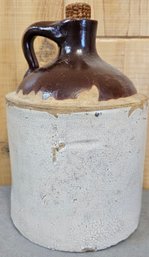 Antique Jug With Handle. Brown And Tan