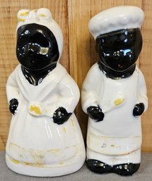 2 Vintage 1950s Black Americana Mammy And Moses Salt And Pepper Shakers Japan