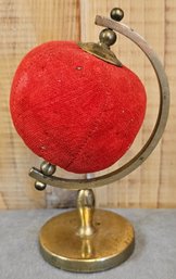 Vintage World Globe  Pin Cushion/thimble Holder