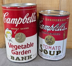 2 Campbells Soup Piggy Banks