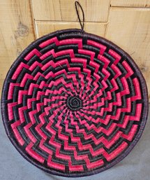 Hand Woven Black And Red Basket From Uganda