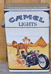 Vintage Joe Camel Motorcycle In Desert Pack Lite Flip Top Lighter