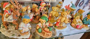 A Large Collection Of Cherished Teddies Incl To Name A Few, Jacob, Sven And Liv, Up On The Roof Top And More