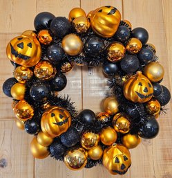 Black And Gold Halloween Wreath With Tote