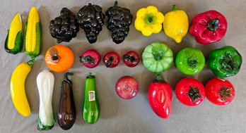 Heavy Glass Fruit And Vegetable Decorations