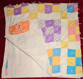 A Cute Easter Hand Stitched Quilt In Pastel Colors