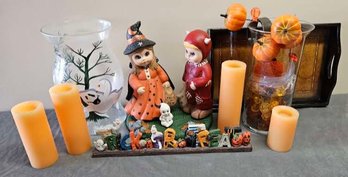 Ceramic And Resin Halloween Decor With Fall Festival Candles Pumpkins And More!