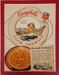 Clam Chowder Ad Vintage Ad Print 1950s Easy Meal Prep Poster Decorative Painting Canvas Wall Art