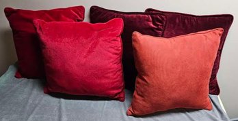 Velvet Red Throw Couch Pillows