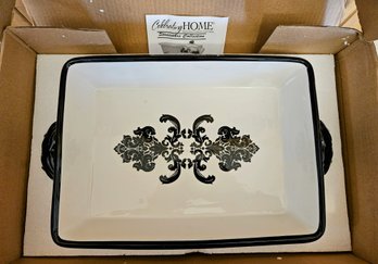 New Black And White Serving Dish By Celebrating Home Stoneware Collection