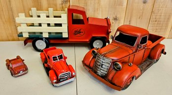Hall Bros. Farm Metal Truck With Other Truck Decor