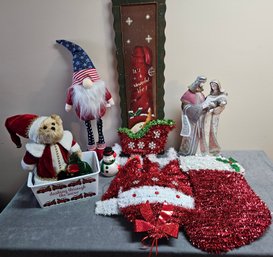 Large Amount Of Christmas Decor Incl Tinsel Decorations And More
