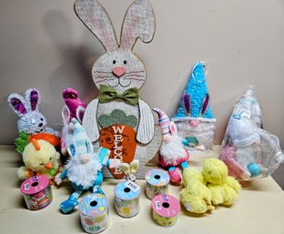 Assort. Of Easter/spring Decor Incl Plush Gnomes, Ribbon And More