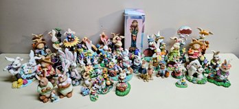 Easter/spring Decor Incl Mostly Resin Figurines, String Lights, And Misc. More (see Photos)