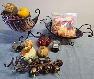 A Collection Of Harvest Decorations And Centerpieces