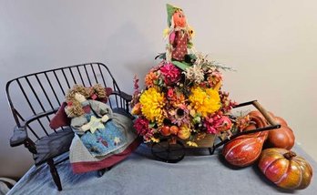 Fall Decor Incl. Centerpiece, Gourds And More