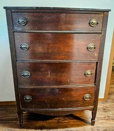 Vintage Wooden Chest Of Drawers With Original Hardware And Dovetail Drawers