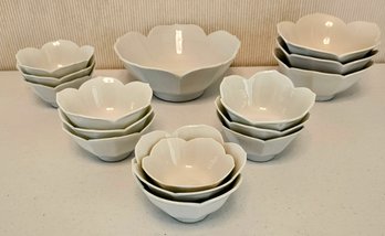 Vintage Porcelain Lotus Bowls In Various Sizes