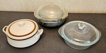 Great Variety Of Round Baking Dishes W Lids (glass & Pottery Dutch Oven)