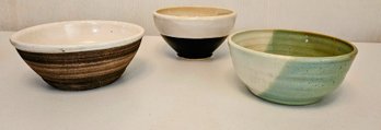 3 Handmade Pottery Bowls