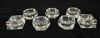 Vintage Set Of 7 Collectible Glass Salt Cellars