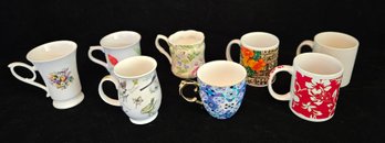 Assortment Of 8 Floral Coffee Cups