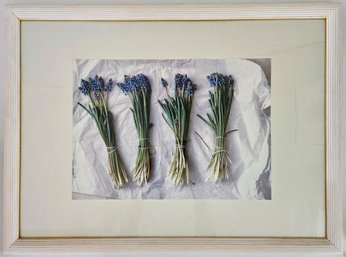 Framed Art, Bunches Of Flowers W White Background, Mat & Frame, By Bruce Wolf