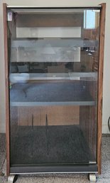 Vintage Gusdorf Audio Stand With Glass Door & Casters