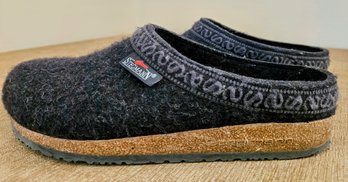 Black Stegmann Wool And Cork Shoes/House Shoes, W Size 8