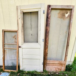 Wooden Doors And Framed Screen