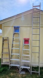 2 Werner Ladders With An Extension And Wooden Ladder