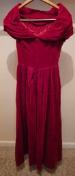 Radiant Red Vintage Handmade Velvet Dress