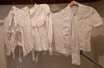 Vintage Eyelet , Lace & Sheer   White Tops (small & Medium)