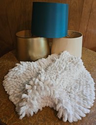 Assorted Lampshades And Bath Mat