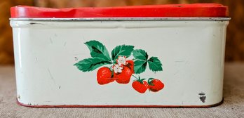 1930's Strawberry Tin  Bread Box, Needs Cleaning