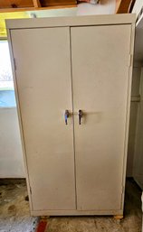 Large Metal Storage Cabinet With Doors, Good Condition