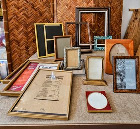 Assortment Of Picture Frames Including, Wood, Metal, Magnetic And Vintage