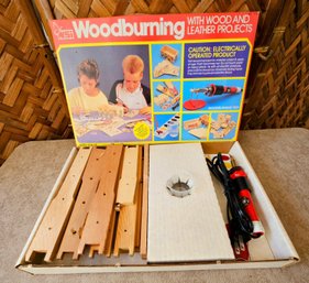 Vintage Wood Burning Set With Wood Burning Pen, Tested