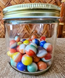 Half Jar Of Vintage Marbles